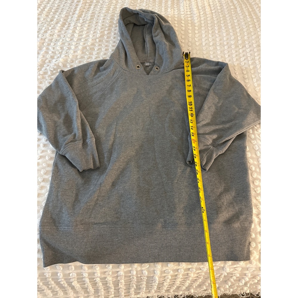 Aerie Womens Gray Raglan Sleeve Pullover Hoodie Sweatshirt Size Medium